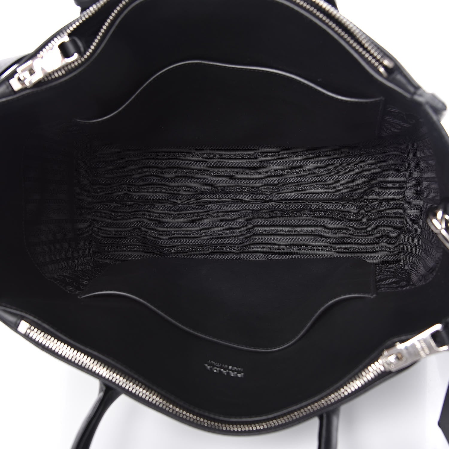 Prada Calfskin Concept Top Handle Bag Black 5 of 9