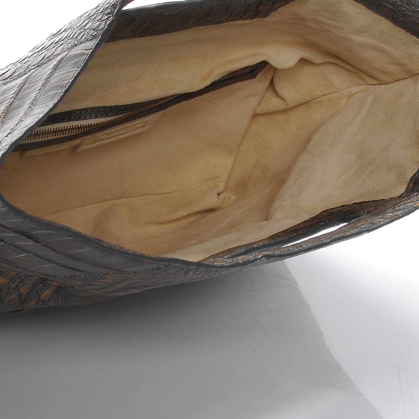 Metallic Crocodile Convertible Clutch Silver