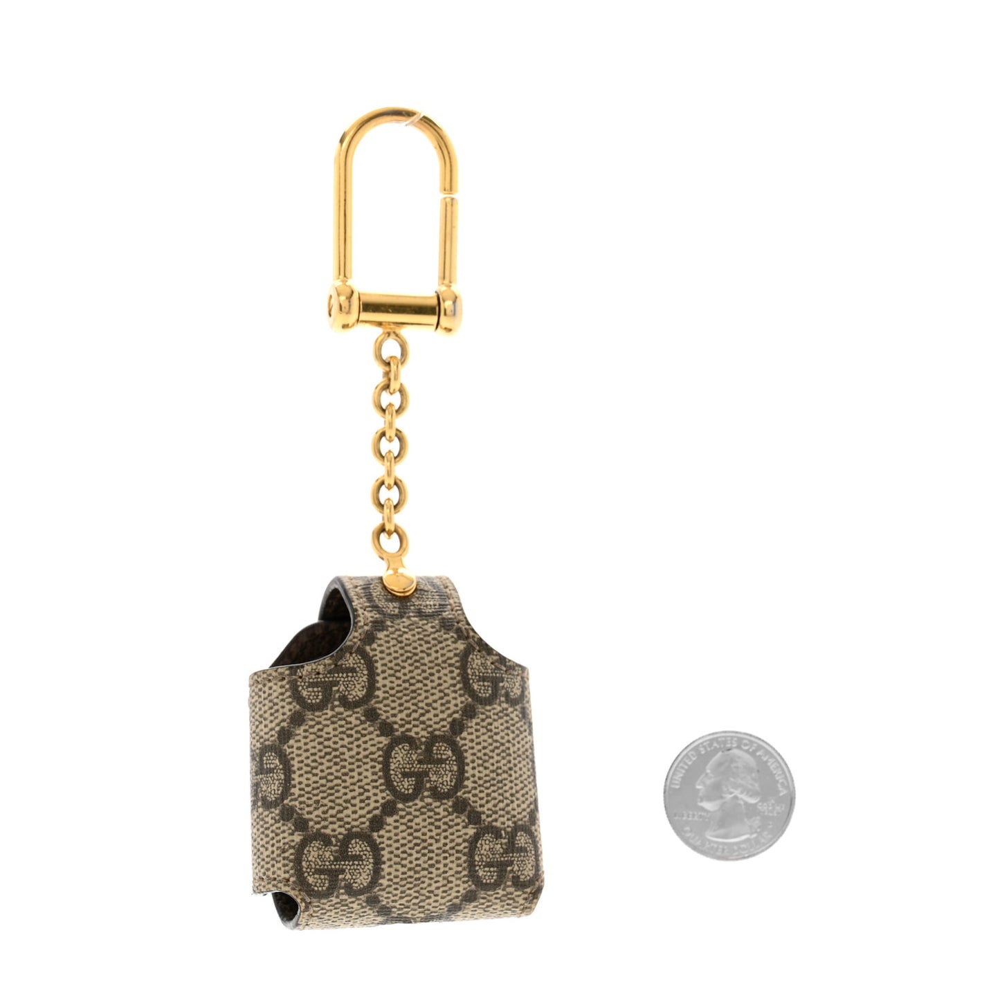 GG Supreme Monogram Ophidia AirPods Case Beige Ebony New Acero