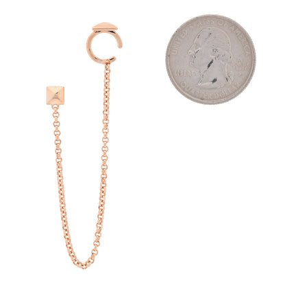 Hermes 18K Rose Gold Clou d'H Cuff Single Earring 2 of 5