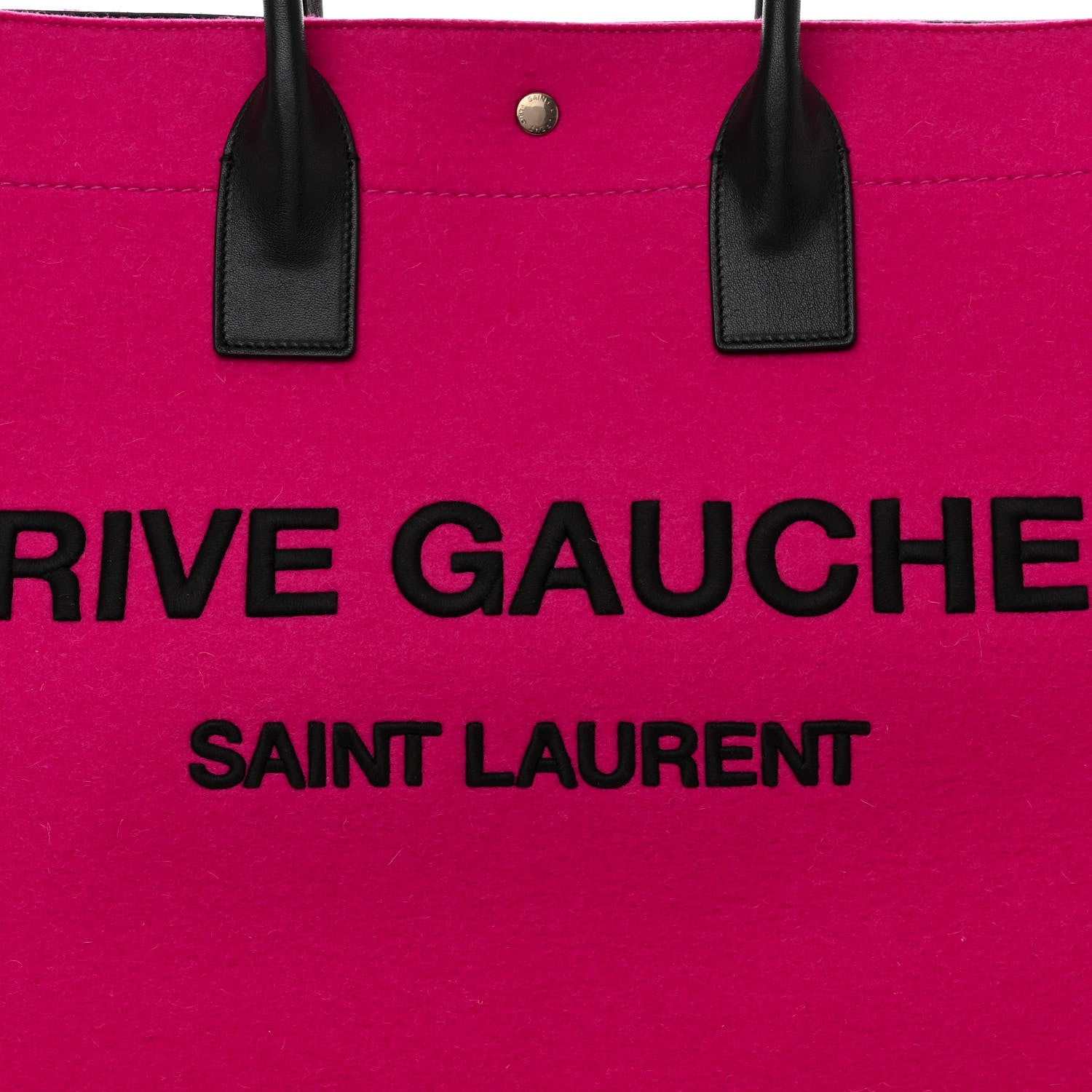 Saint Laurent Wool Rive Gauche Tote Fuchsia 8 of 10