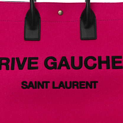 Saint Laurent Wool Rive Gauche Tote Fuchsia 8 of 10