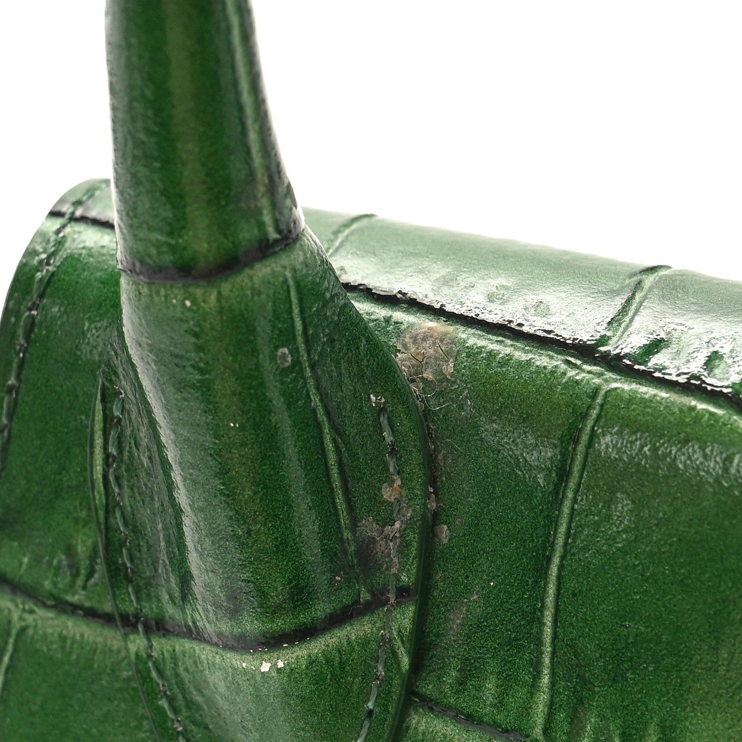 Jacquemus Calfskin Crocodile Embossed Le Chiquito Green 1445346
