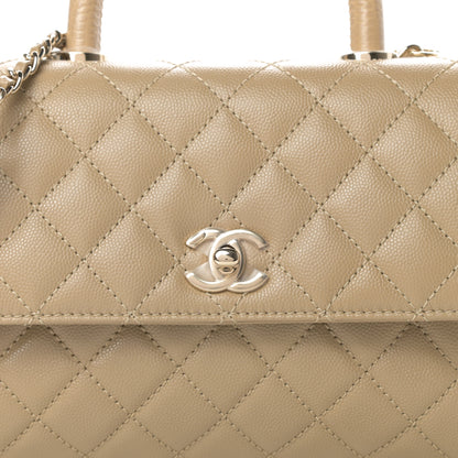 Chanel Caviar Lizard Embossed Quilted Mini Coco Handle Flap Dark Beige 8 of 11
