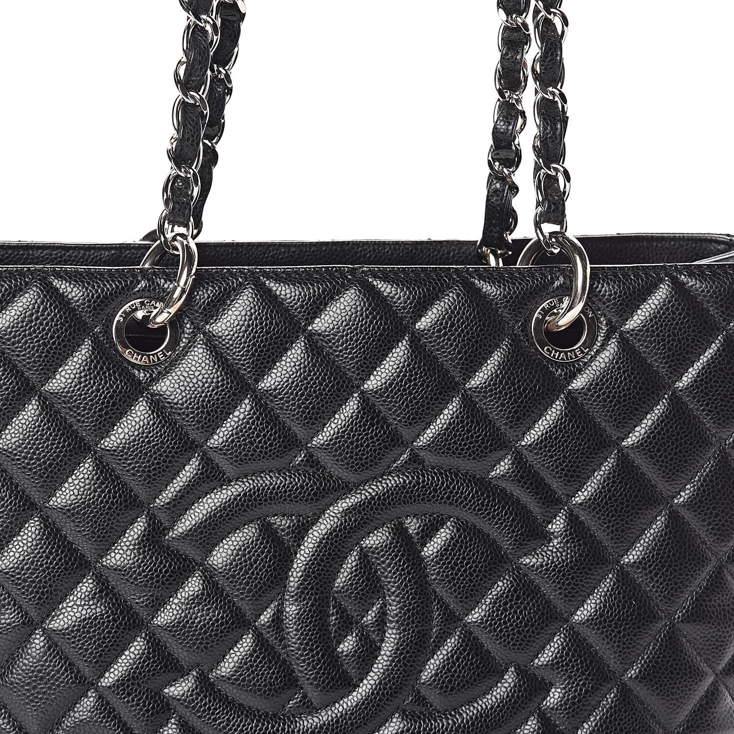 Chanel Caviar Quilted Grand Shopping Tote GST Black 8 of 10
