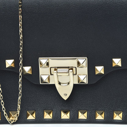 Valentino Garavani Vitello Rockstud Flip Lock Chain Crossbody Bag Black 10 of 11
