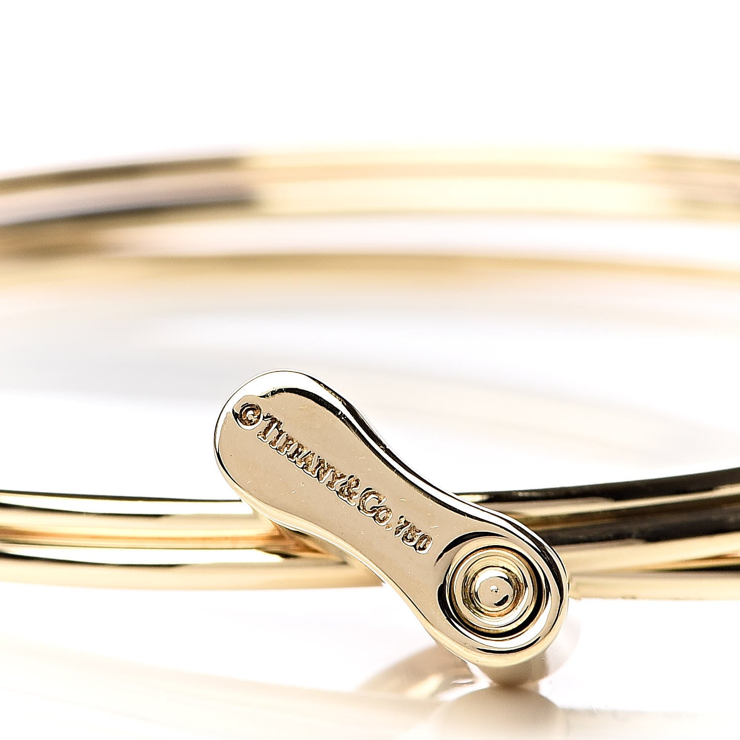 Tiffany 18K Yellow Gold 1837 Triple Bangle Lock Bracelet 4 of 6
