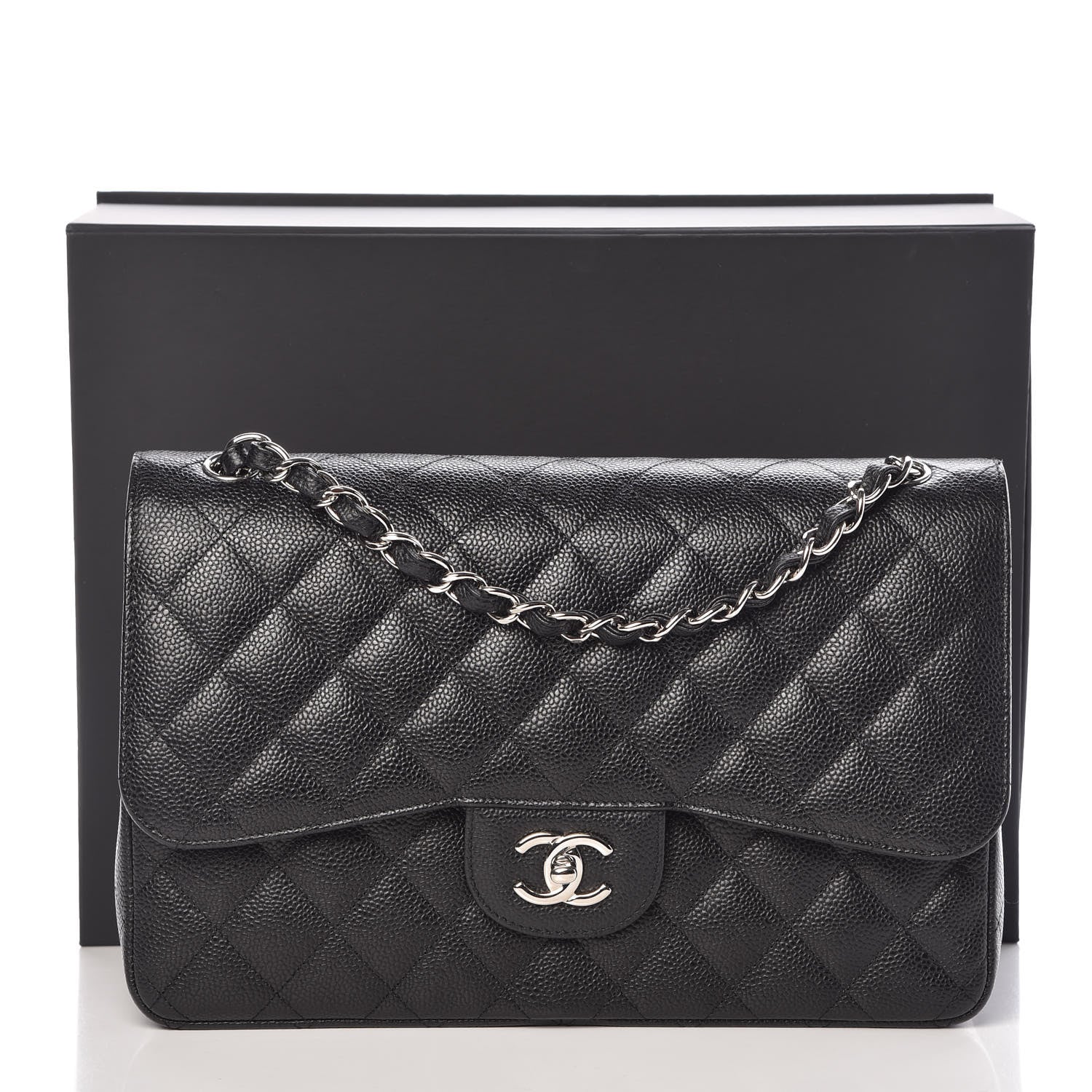Chanel Caviar Quilted Jumbo Double Flap Black 10 of 10