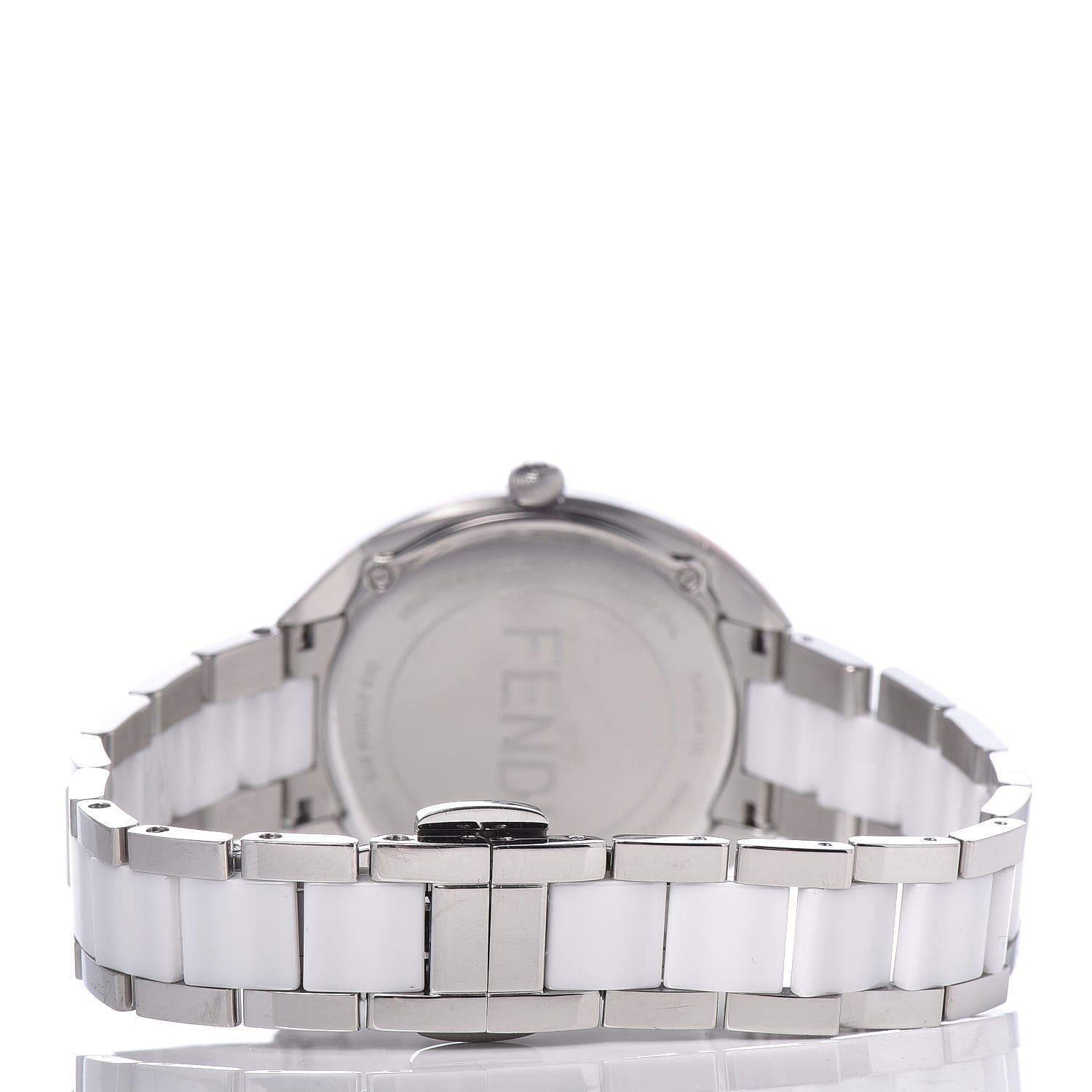 Fendi Stainless Steel Ceramic Diamond 34mm Momento Bugs Quartz Watch Orange 4 of 9