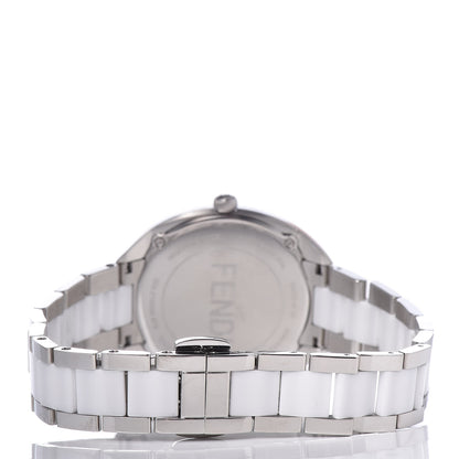 Fendi Stainless Steel Ceramic Diamond 34mm Momento Bugs Quartz Watch Orange 4 of 9