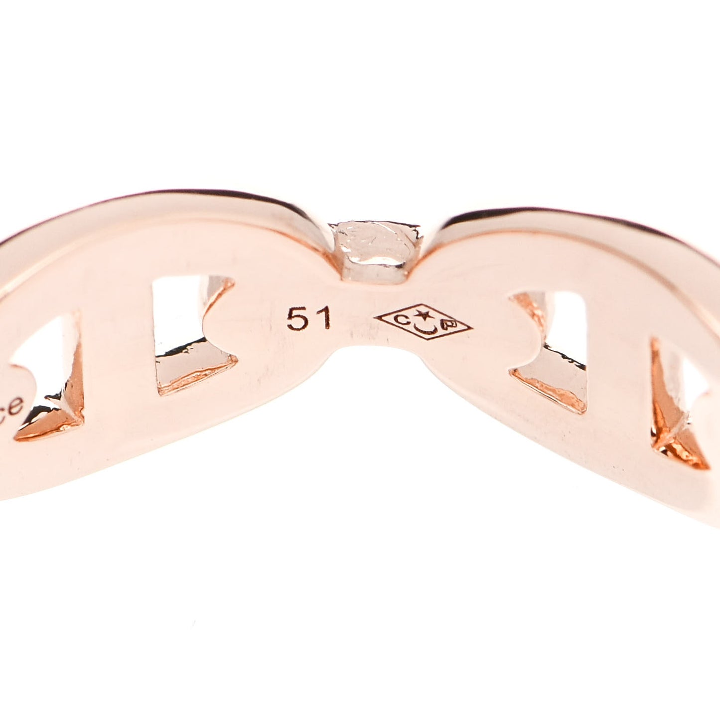 18K Rose Gold PM Chaine D'Ancre Enchainee Ring 51 5.75