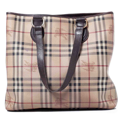Burberry Haymarket Check Large Tote Brown 1 of 8