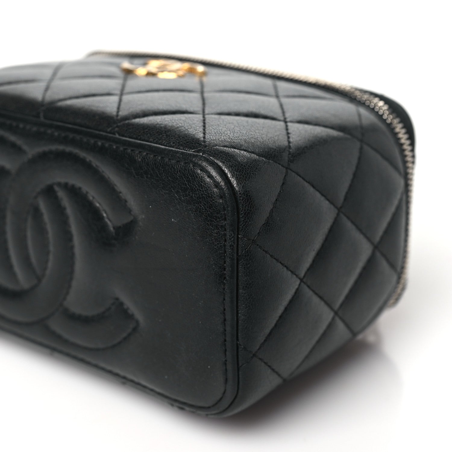 Chanel Lambskin Quilted Small Pillow Crush Vanity Case With Chain Black 10 of 11