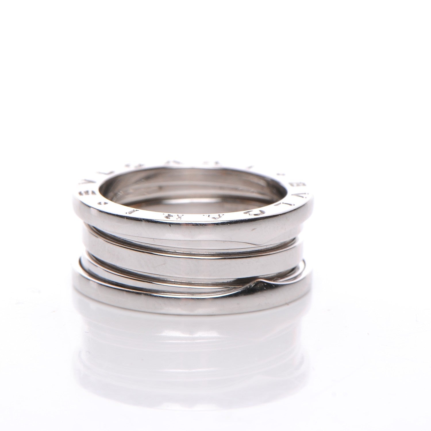 Bulgari 18K White Gold B.Zero1 3 Band Ring 54 6.75 5 of 7