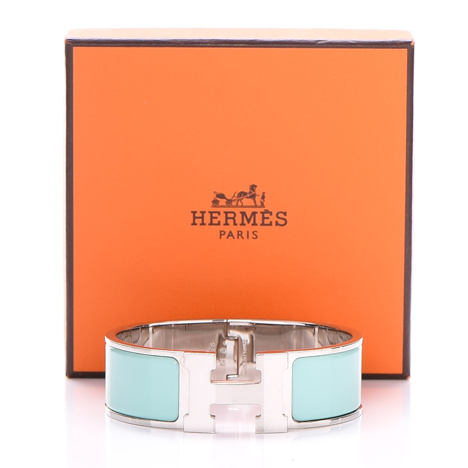 Hermes Enamel Wide Clic Clac H Bracelet GM Lagon 5 of 5