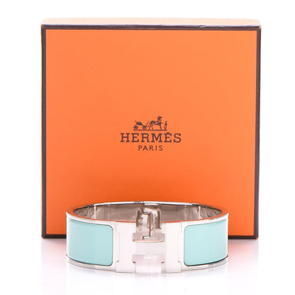 Hermes Enamel Wide Clic Clac H Bracelet GM Lagon 5 of 5
