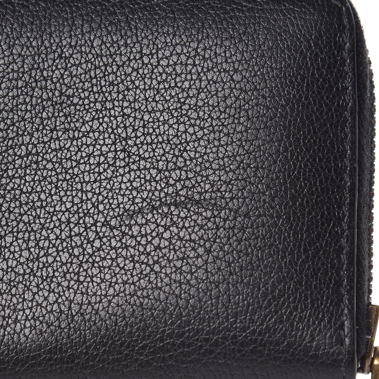 Calfskin Logo Zip Around Card Case Black