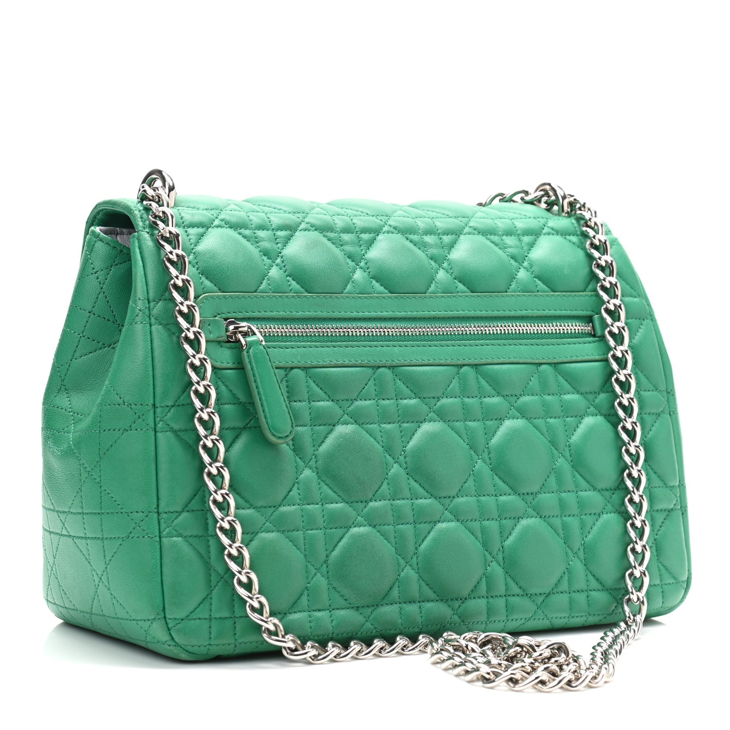 Lambskin Cannage Large Miss Dior Flap Green