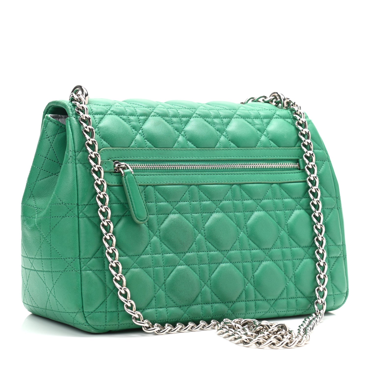 Christian Dior Lambskin Cannage Large Miss Dior Flap Green 3 of 11