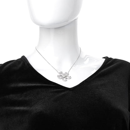 Van Cleef & Arpels 18K White Gold Diamond Flowerlace Pendant Necklace 2 of 7
