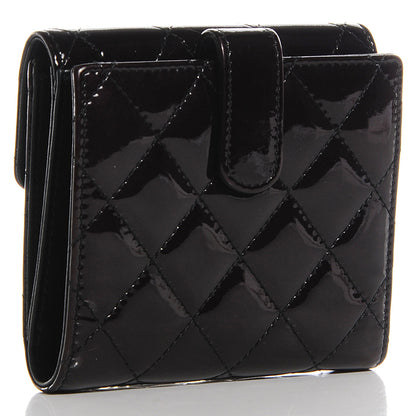 Chanel Patent Quilted Brilliant Compact Wallet Black 3 of 8
