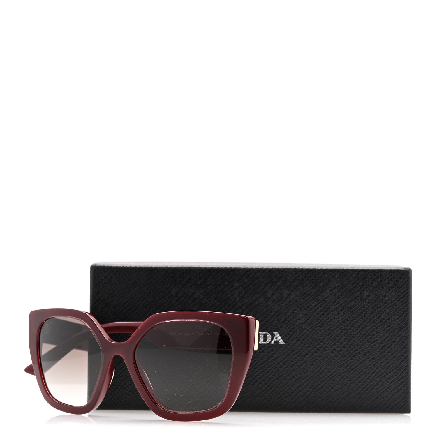 PRADA キャットアイサングラス ブラウン・レッド Prada Cat Eye Sunglasses SPR 24XS Burgundy 1830644 – FASHIONPHILE
