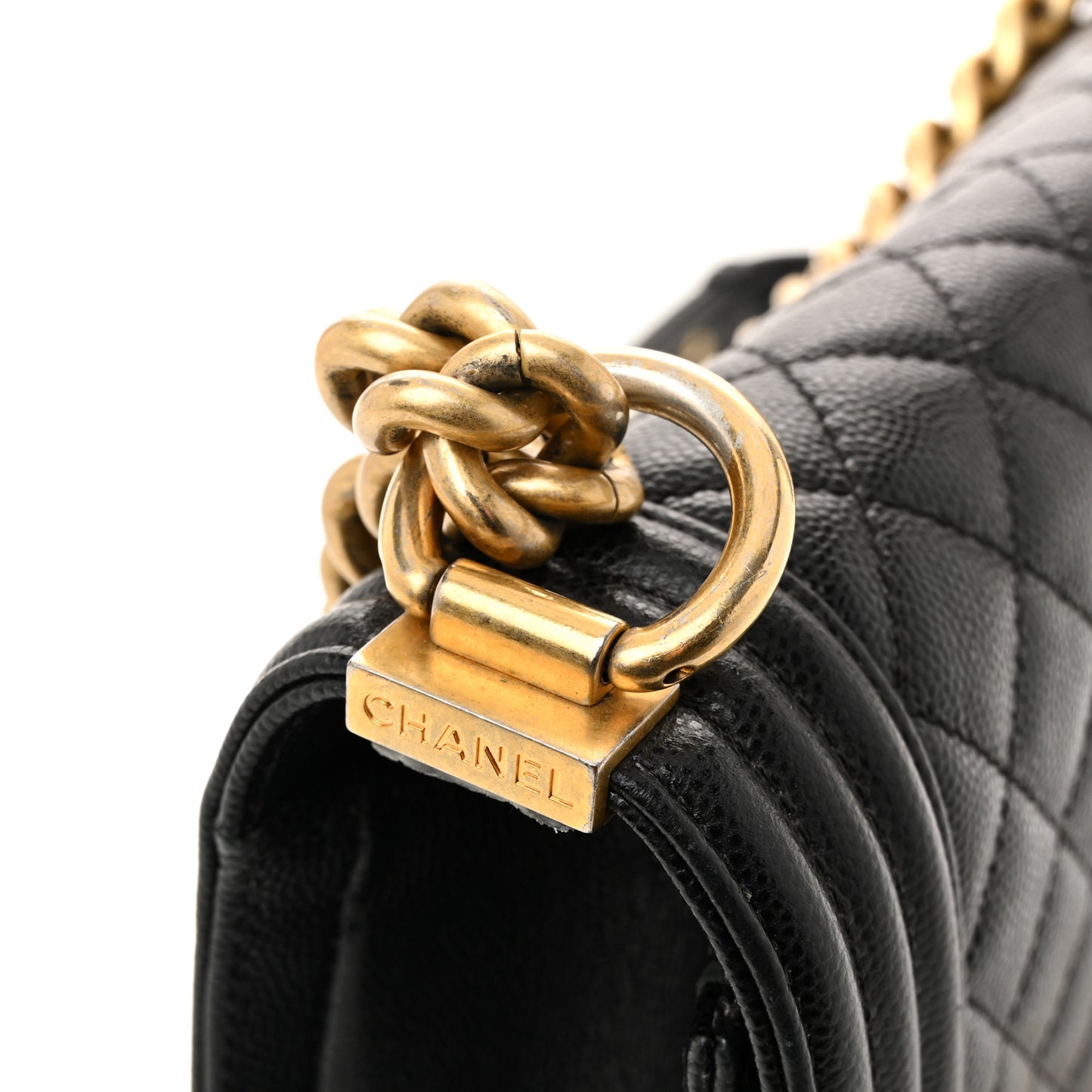Caviar Quilted Medium Boy Flap Black