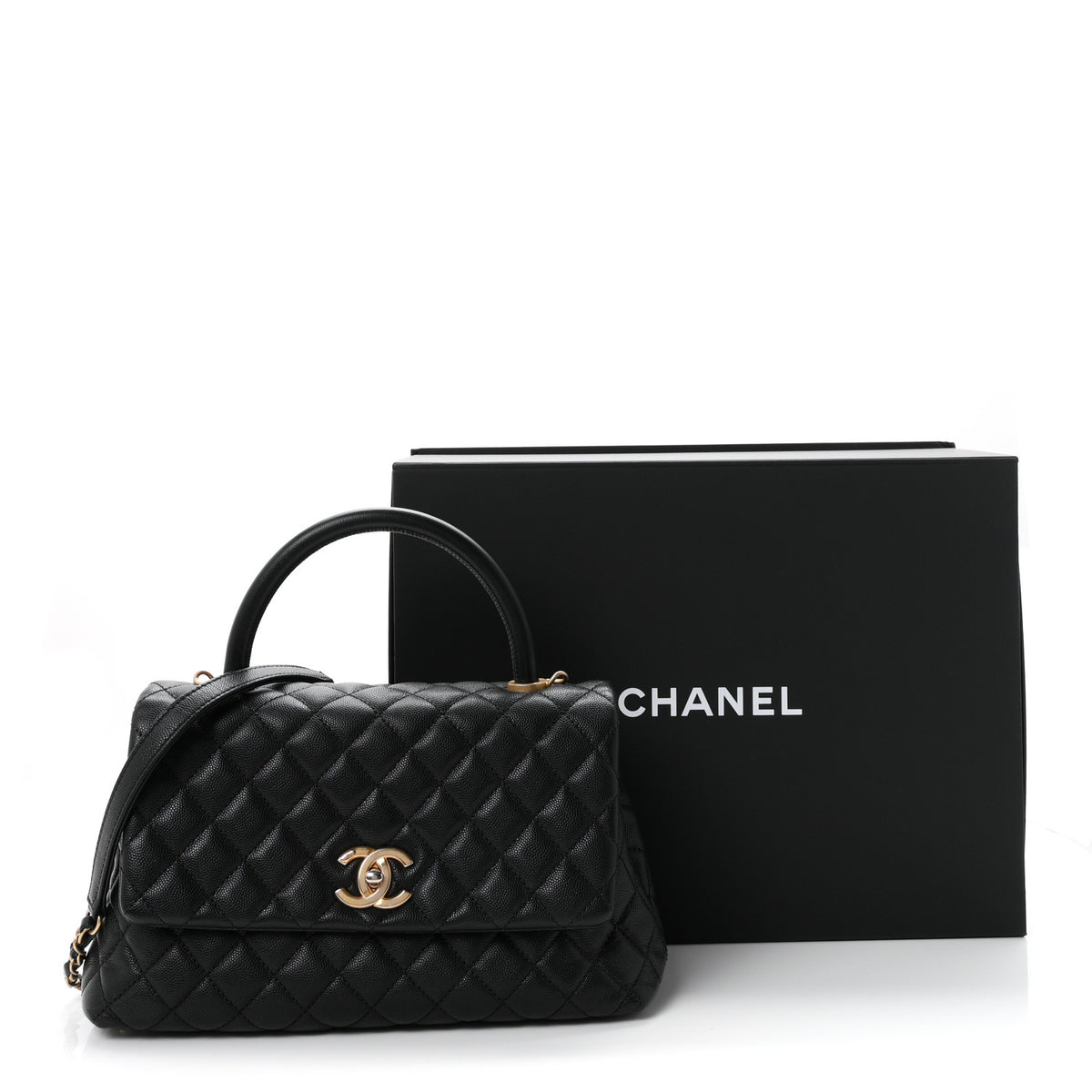 Chanel Caviar Quilted Small Coco Handle Flap Black 12 of 12