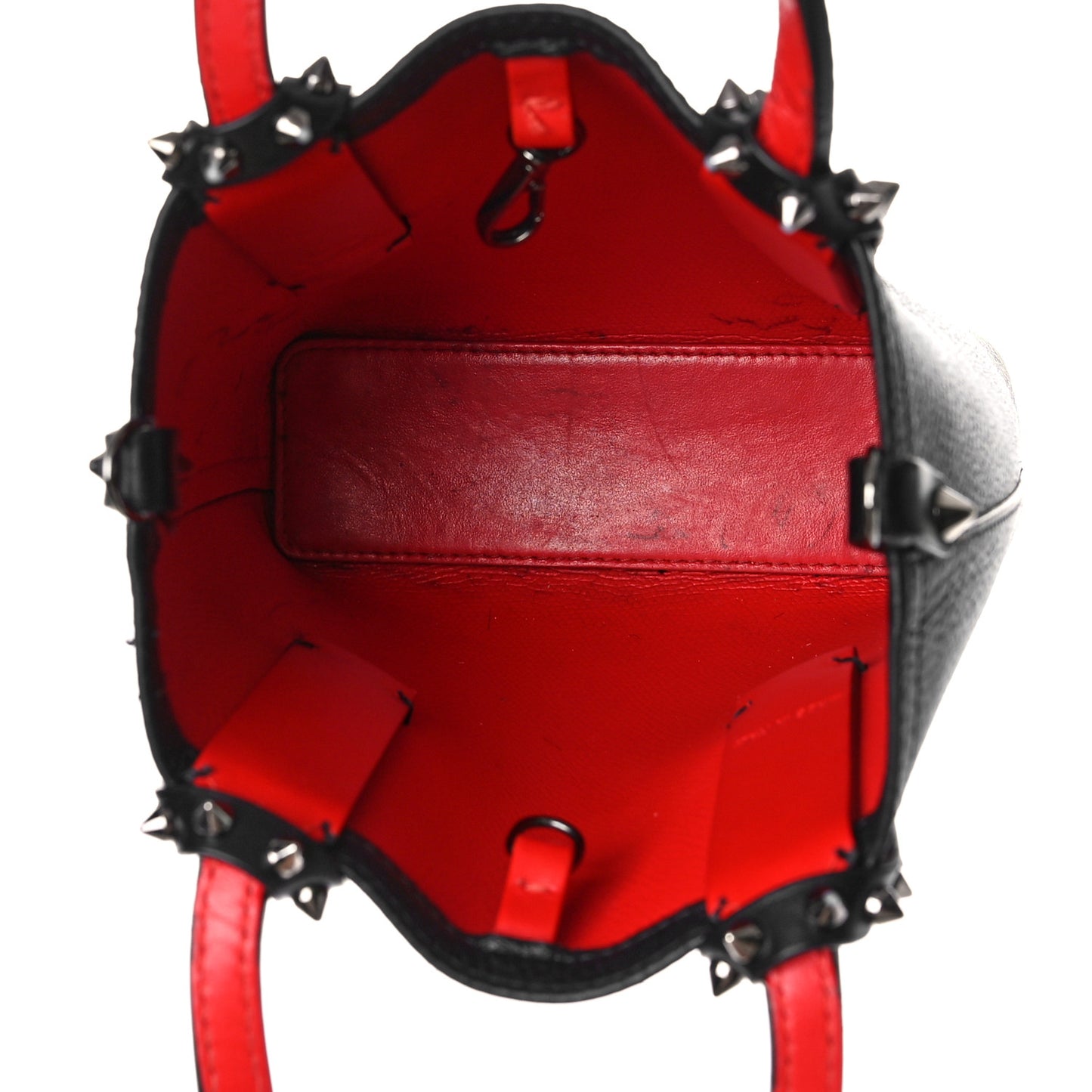 Calfskin Spikes Mini North South Cabata Tote Black