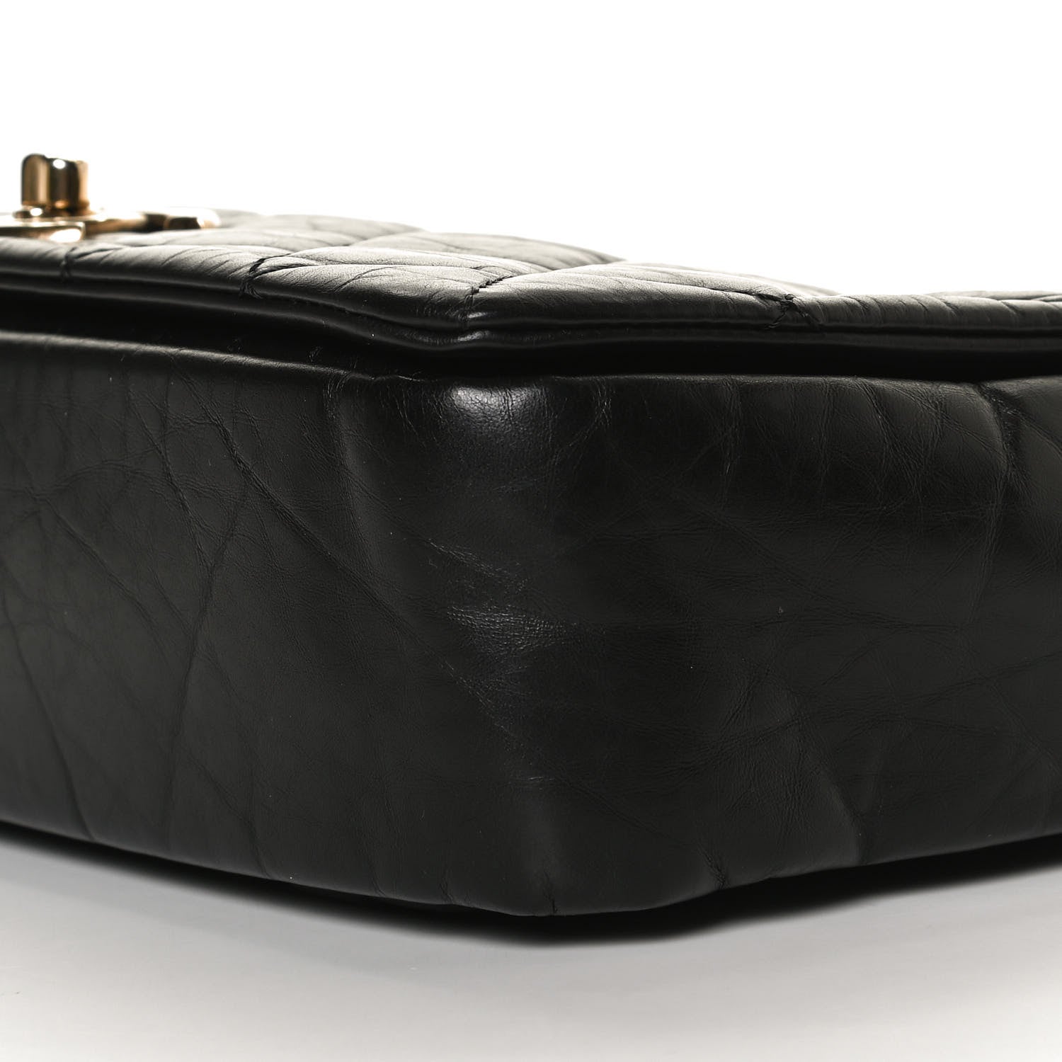 Chanel Aged Calfskin Quilted Medium Pondichery Flap Black 18 of 29