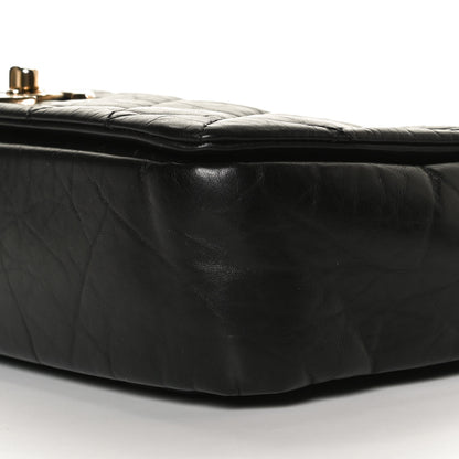 Chanel Aged Calfskin Quilted Medium Pondichery Flap Black 18 of 29