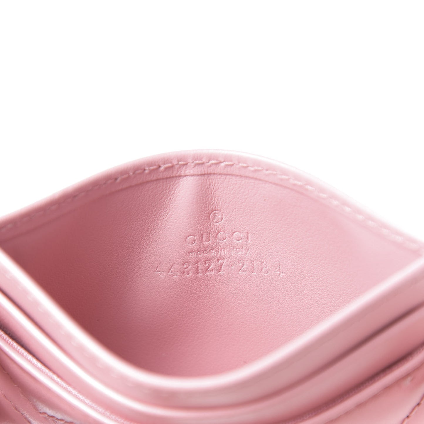 Calfskin Matelasse GG Marmont Card Holder Wild Rose