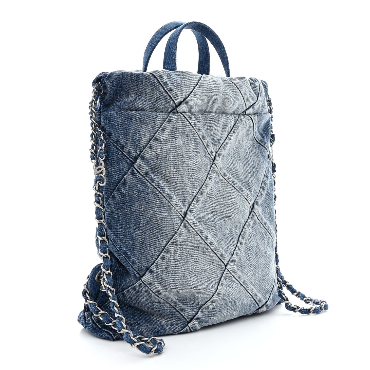 Chanel Denim Quilted Chanel 22 Backpack Blue 3 of 10