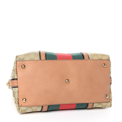 Gucci Monogram Web Rania Top Handle Bag Natural 4 of 10