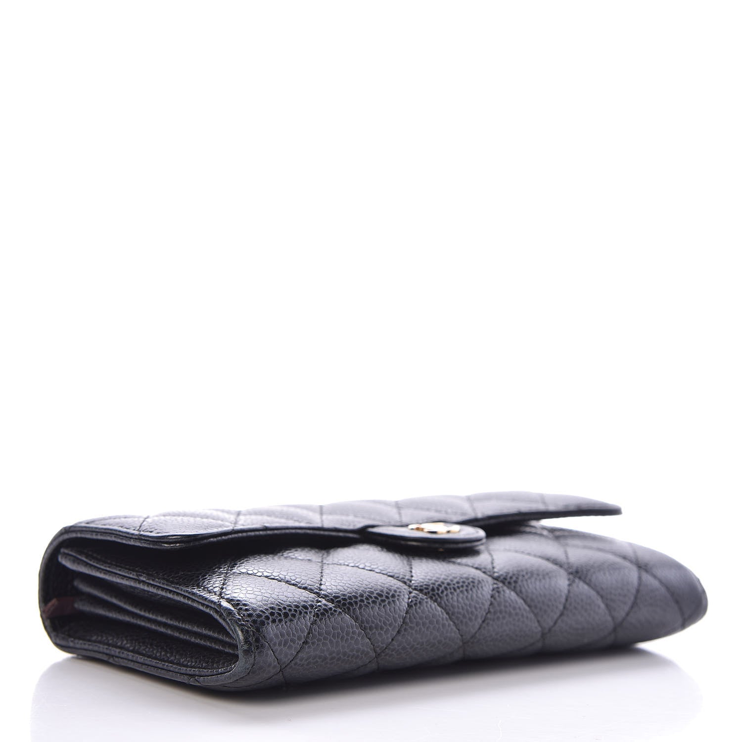 Chanel Caviar Quilted Large Gusset Flap Wallet Black 4 of 10