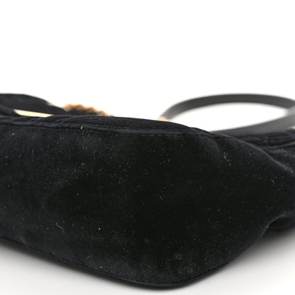 Gucci Velvet Matelasse Medium GG Marmont Shoulder Bag Black 11 of 12