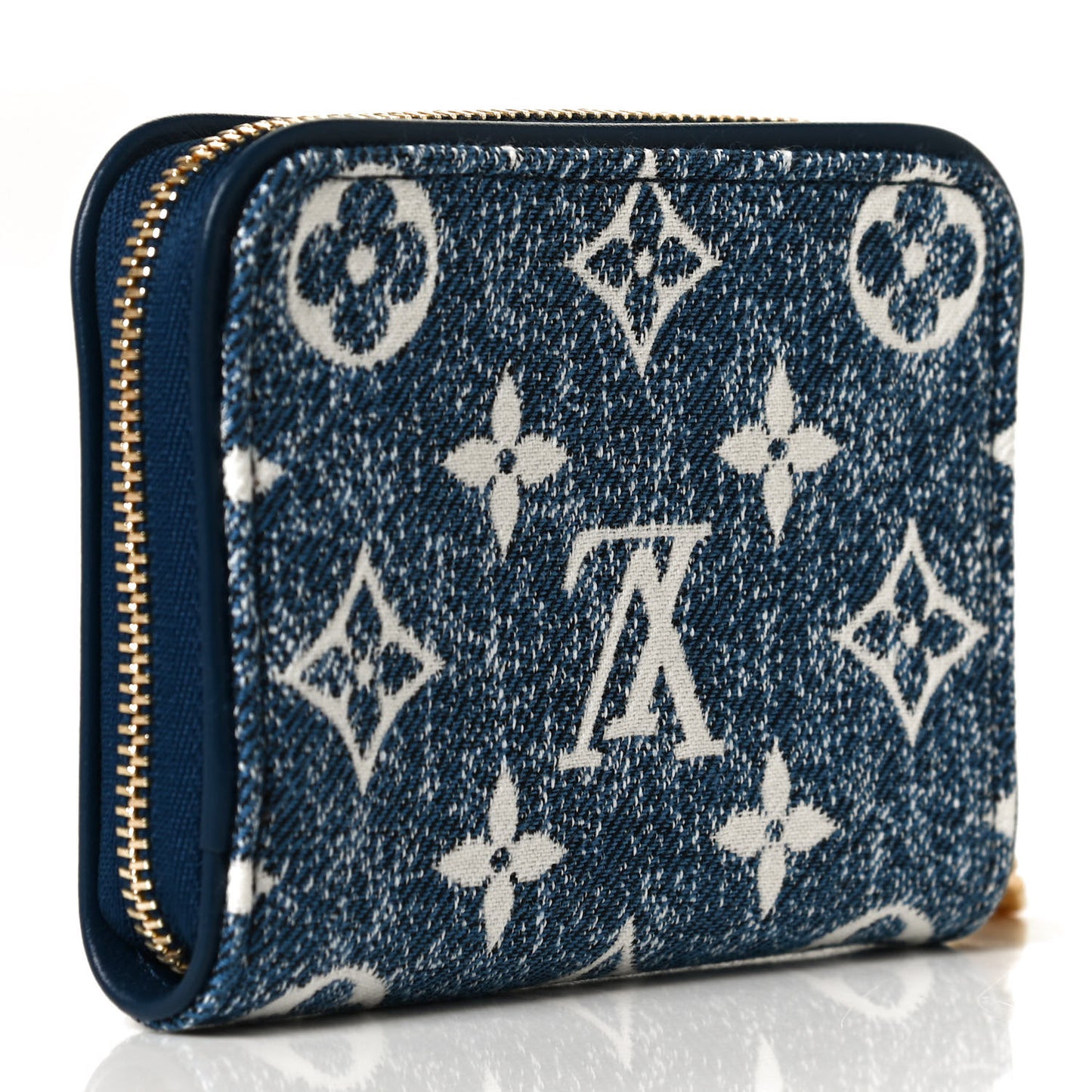 Denim Monogram Jacquard Zippy Coin Purse Bleu