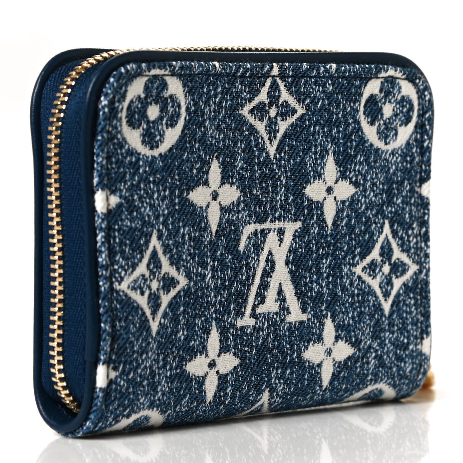 Louis Vuitton Denim Monogram Jacquard Zippy Coin Purse Bleu 2 of 10