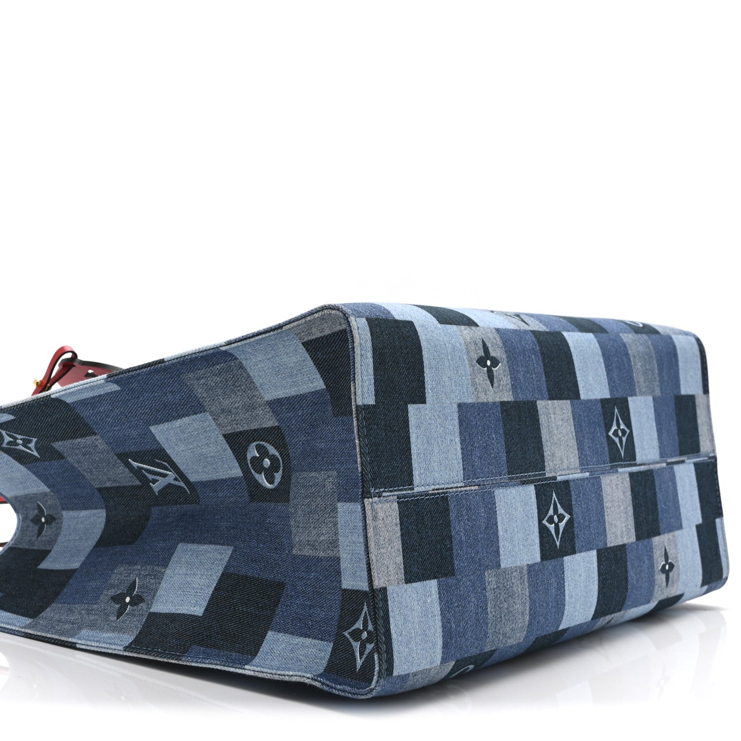 Louis Vuitton Denim Damier Monogram Onthego Blue Rouge 8 of 9