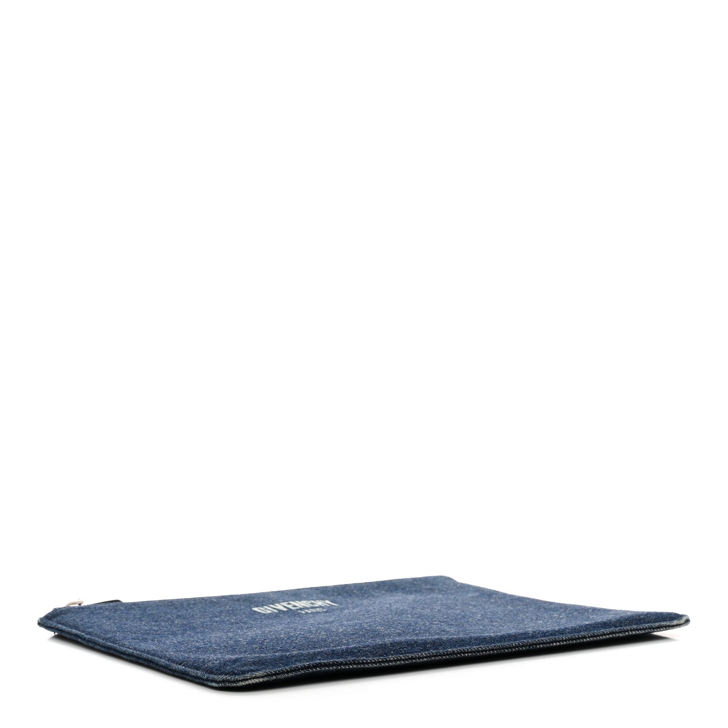 Denim Logo Zip Pouch Blue