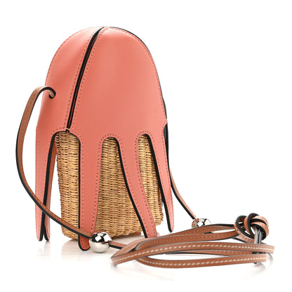 Loewe Calfskin Wicker Paula's Ibiza Octopus Mini Crossbody Natural Pink Tulip 3 of 9