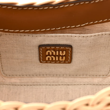 Miu Miu Wicker Wander Hobo Tan 6 of 10