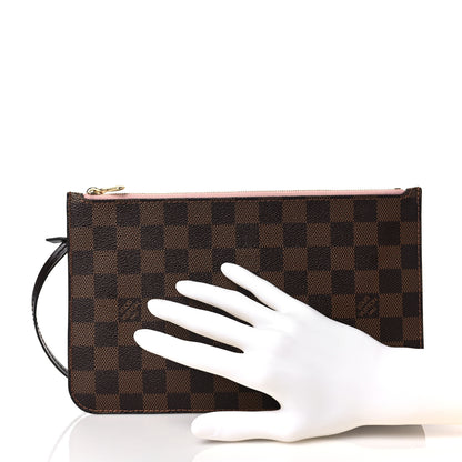 Louis Vuitton Damier Ebene Neverfull MM GM Pochette Rose Ballerine 2 of 6