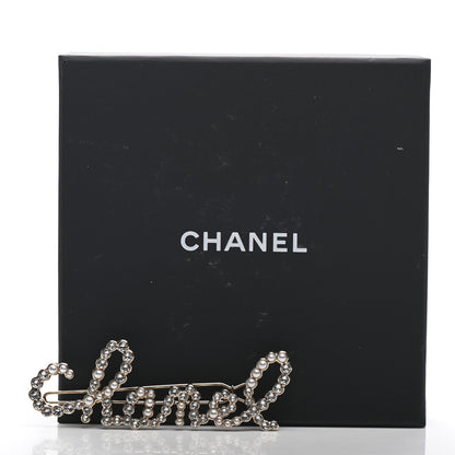 Chanel Metal Glass Swirling Pearls Hair Clip Gold 4 of 4