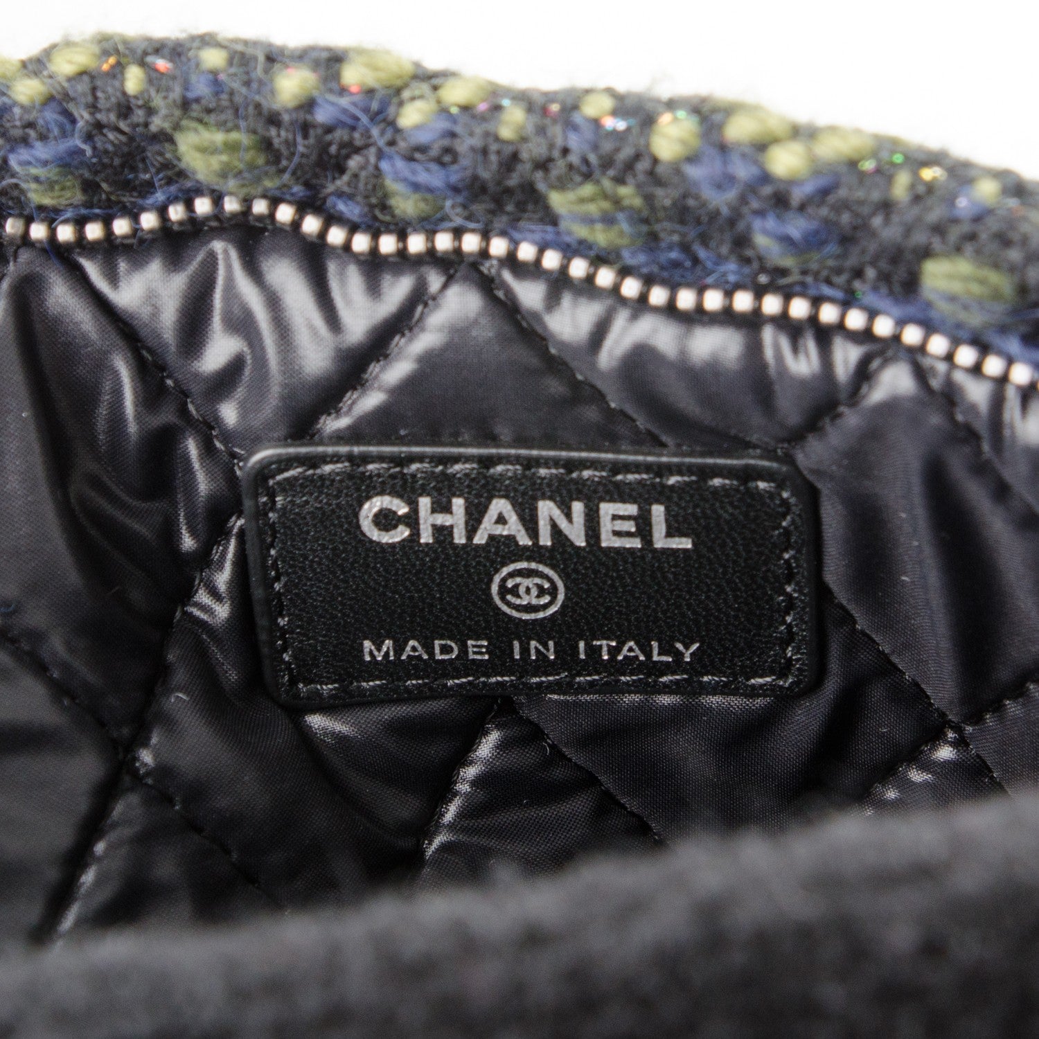 Chanel Tweed Quilted CC Beauty Clutch Black 5 of 6