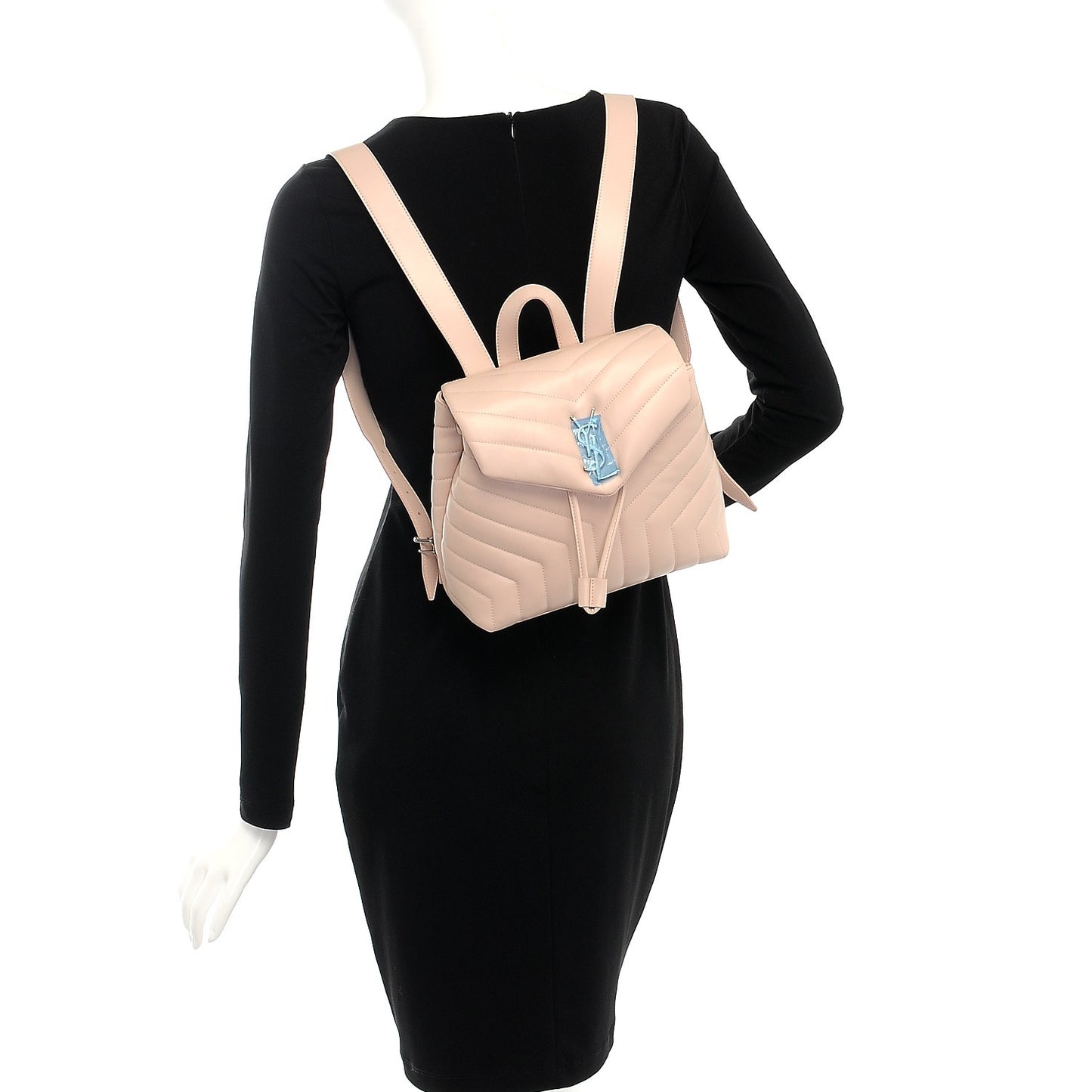 Calfskin Y Quilted Monogram Small Loulou Backpack Marble Pink
