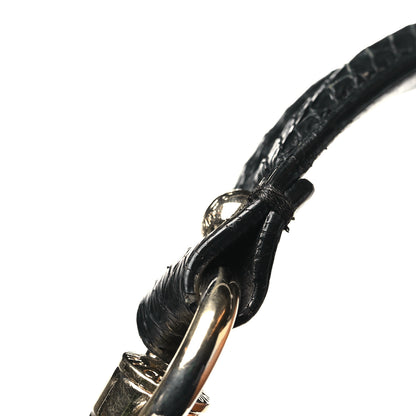 Jimmy Choo Deerskin Snakeskin Solar Hobo Black 11 of 12