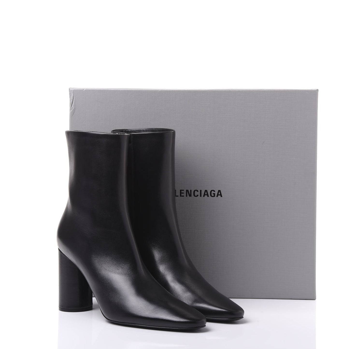 Shiny Sheepskin 20mm Oval Booties 38 Black