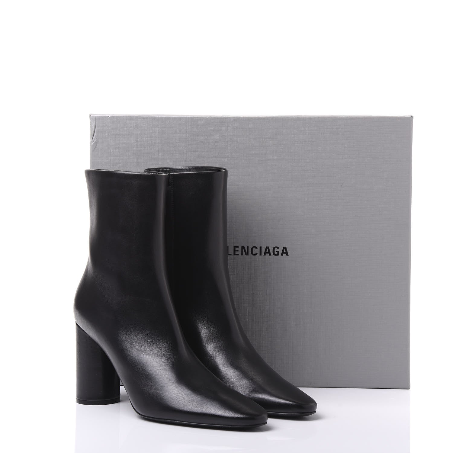 Balenciaga Shiny Sheepskin 20mm Oval Booties 38 Black 9 of 9