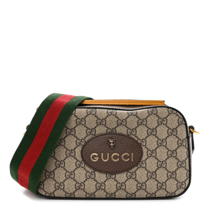 Gucci GG Supreme Monogram Web Neo Vintage Shoulder Bag Beige New Acero Crop 1 of 9